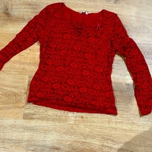 Candie’s red lace long sleeve.